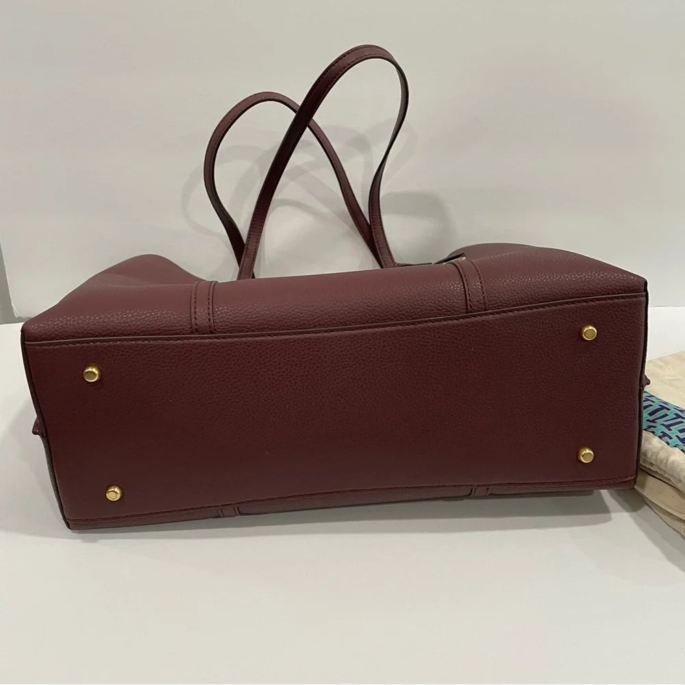 Tory Burch Burgundy Tote Bag - Picture 9 of 14